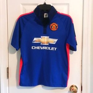 Manchester United Di Maria jersey YL royal blue excellent cond. 100% poly w/logo